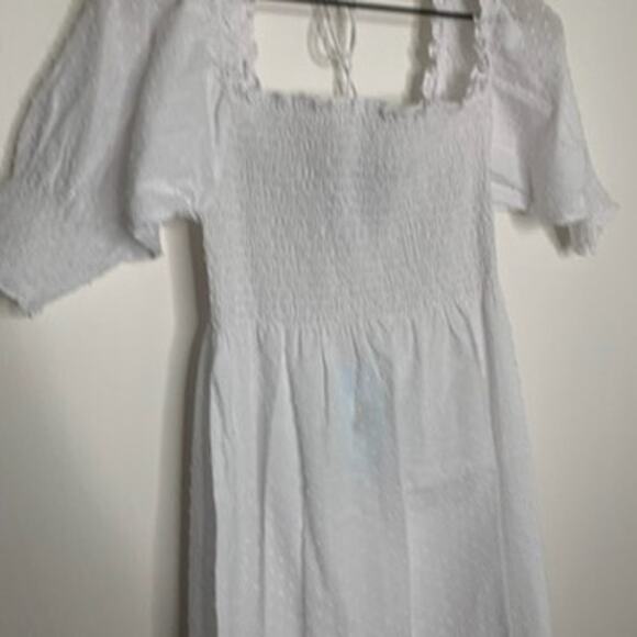 Hill House Home Athena Nap Dress Sheer White Swiss Dot Womens New Small - Picture 4 of 16